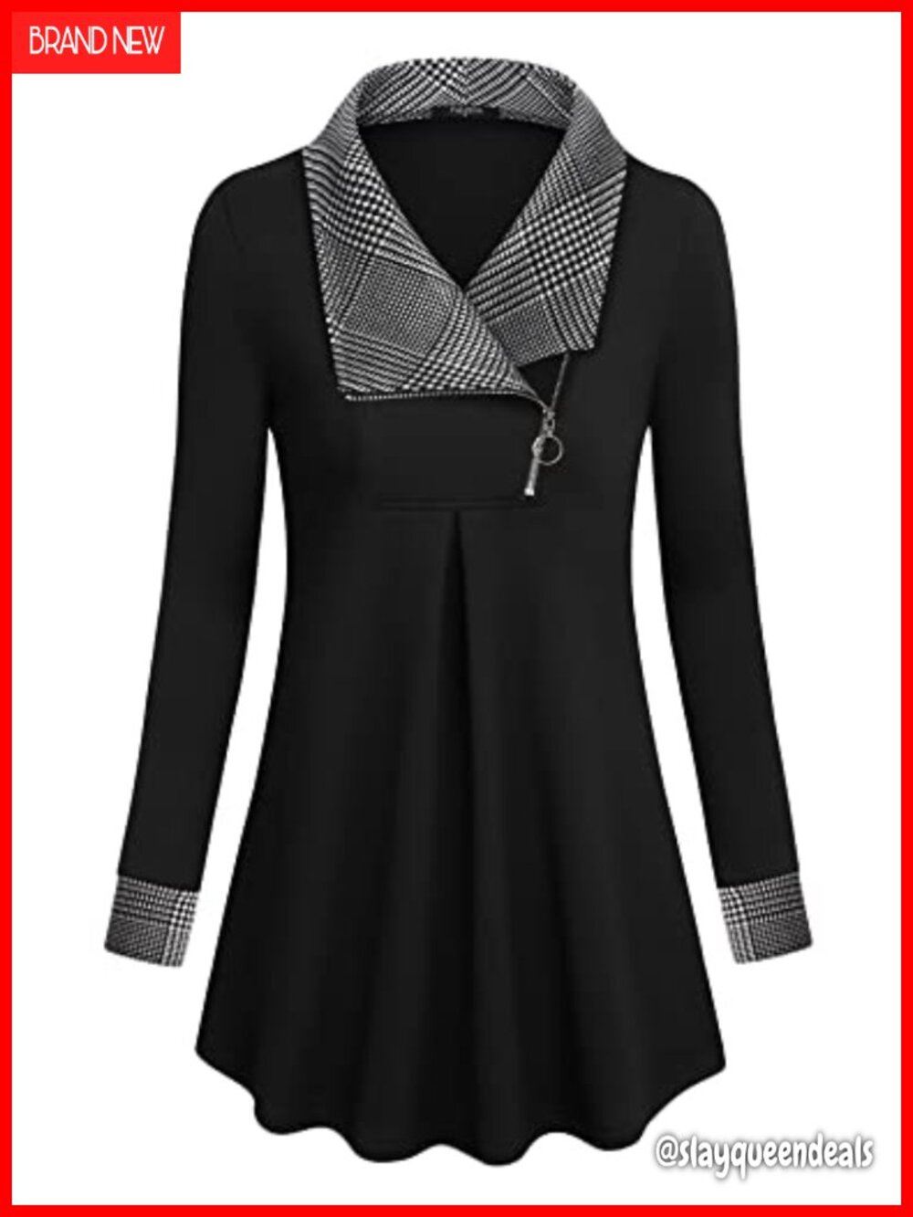 VALOLIA Women's Swing Sweatshirt Long Sleeve Zip Up Tunic Pullover
